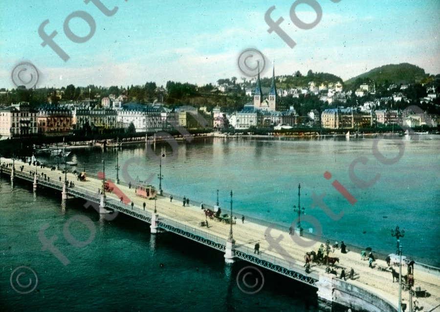 Luzerner Seebrücke | Lucerne pier - Foto foticon-simon-023-001.jpg | foticon.de - Bilddatenbank für Motive aus Geschichte und Kultur